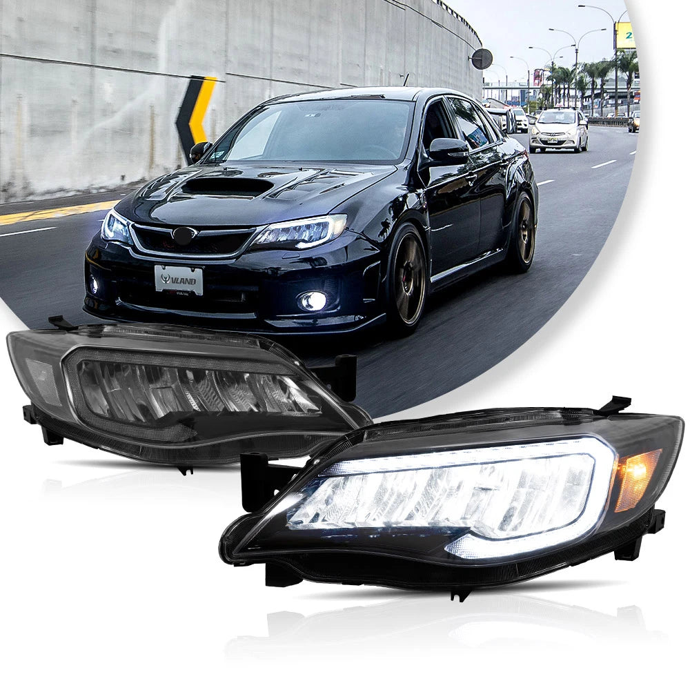 Vland 2008-2014 Impreza WRX STI Headlights W/ LED Reflection Bowl sayaragear