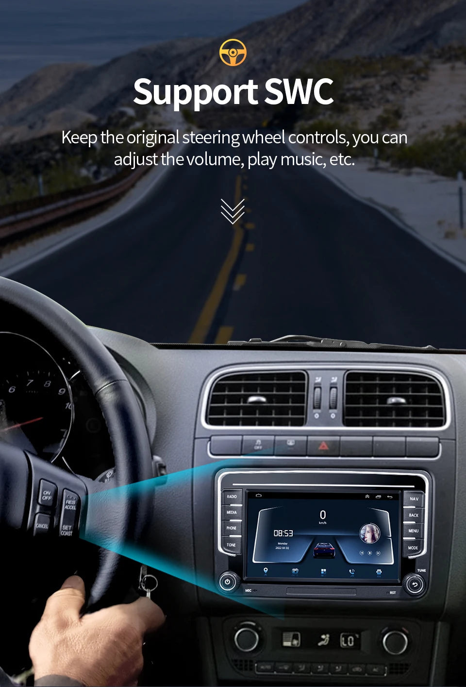 GRANDnavi Android13 Car Radio GPS For VW Volkswagen Skoda Octavia Golf 5 6 Touran Passat B6 Polo Jetta 2Din Multimedia Player sayaragear