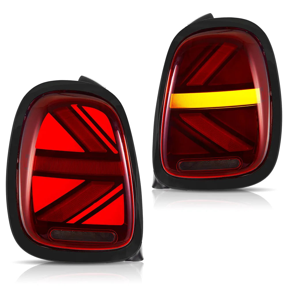 Vland 14-19 Mini Cooper F55 F56 F57 LED Tail Lights with Sequential Turn Signal Rear Lamp Assembly Upgrade sayaragear