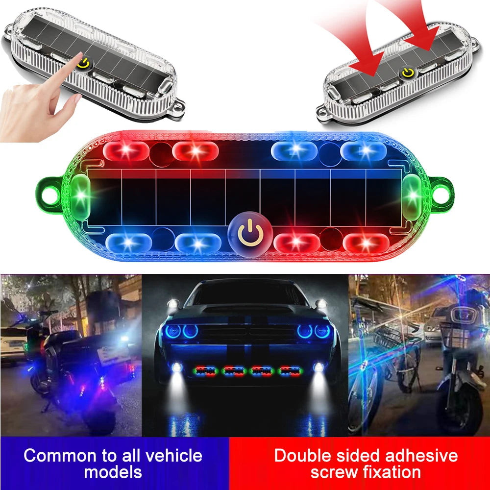 Solar Flashing Warning Light LED Warning Safety Flashing By Strobe Light Adjustable Auto Parking Lamp Rear Warning Light sayaragear