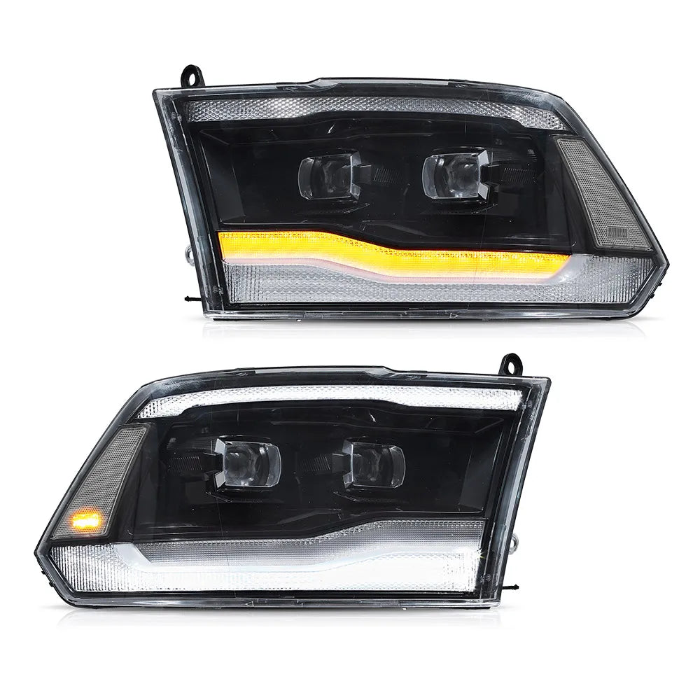 Vland 09-18 Ram 1500 2500 3500 HeadLights Full LED Black sayaragear