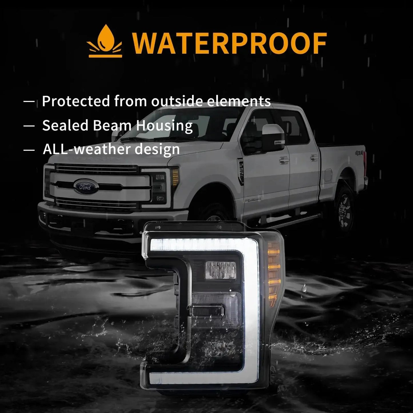 Vland 17-19 F250 F350 F450 F550 Super Duty Full LED Headlights Premium Upgrade sayaragear