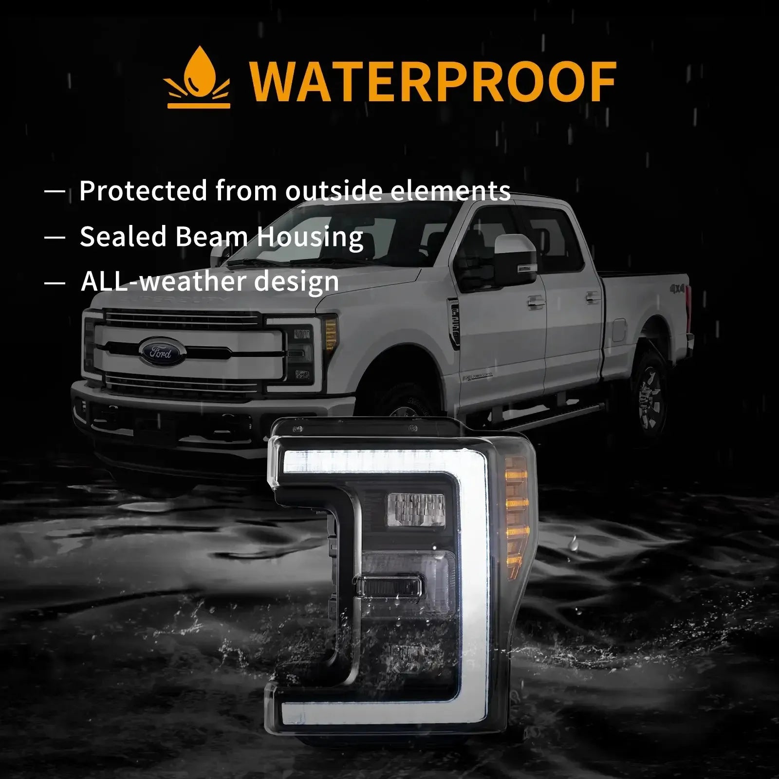 Vland 17-19 F250 F350 F450 F550 Super Duty Full LED Headlights Premium Upgrade sayaragear