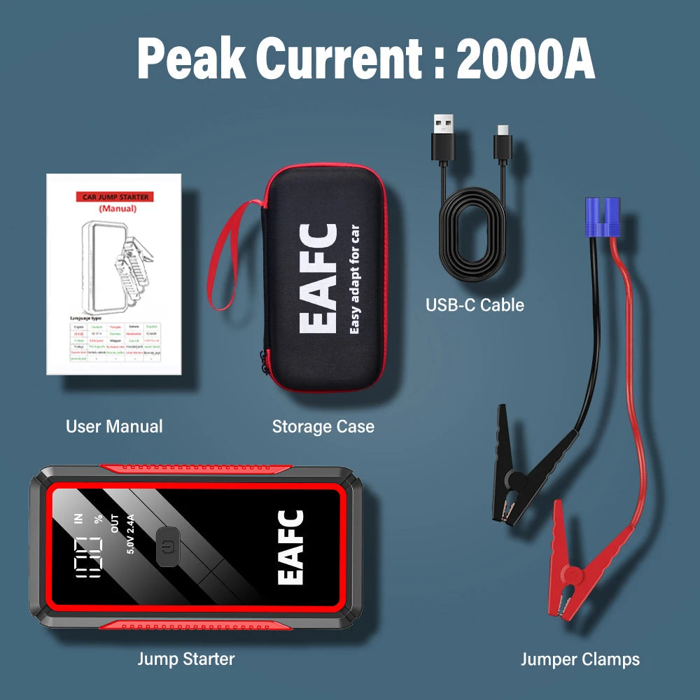 Power Bank 2000A/600A 12V Car Battery Jump Starter Portable Charger Petrol Diesel Auto Starting Device Booster Emergency Starter sayaragear
