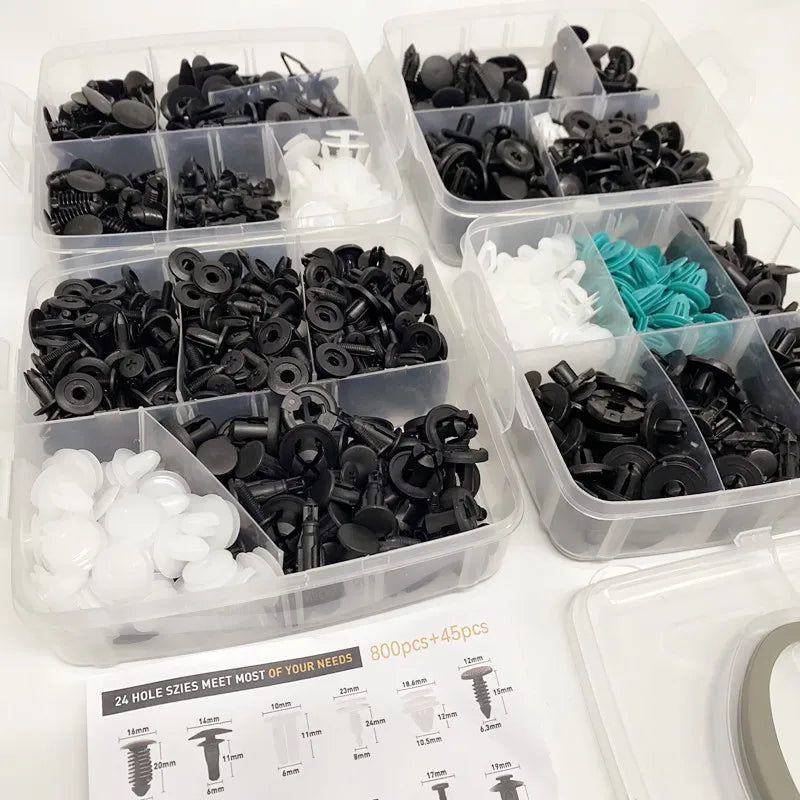 800pcs-100Pcs Car Fastener Clip Kit Fender Rivet Plastic Clips Auto Body Push Retainer Pin Rivet Bumper Door Trim Panel Repair sayaragear