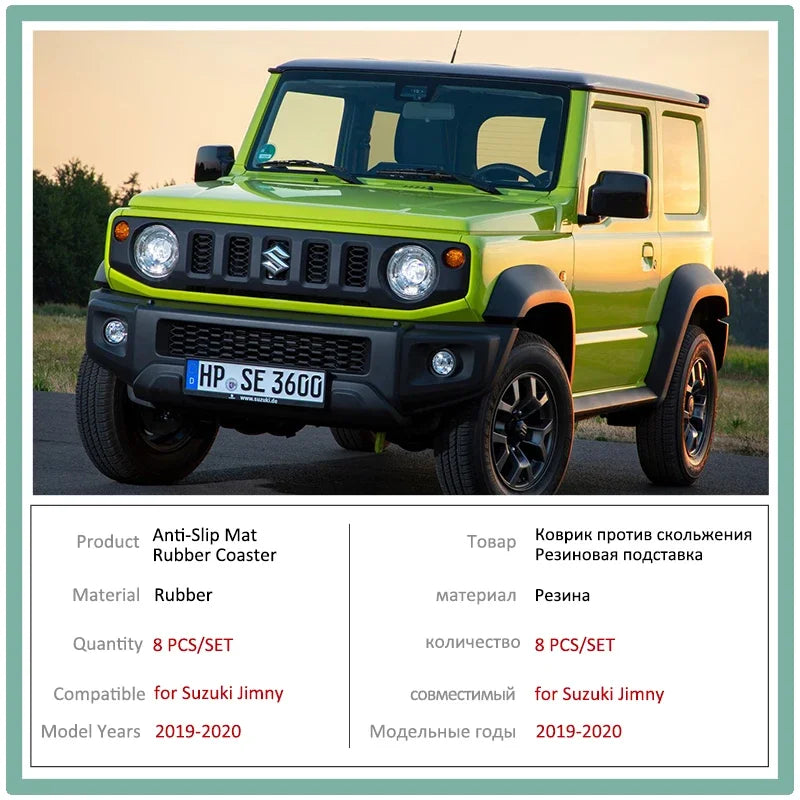 Anti-slip Pat Mat Water Coaster Car Groove Rubber Cushion Stickers Accessories for Suzuki Jimny JB64 JB74 Jimny Sierra 2019 2020 sayaragear