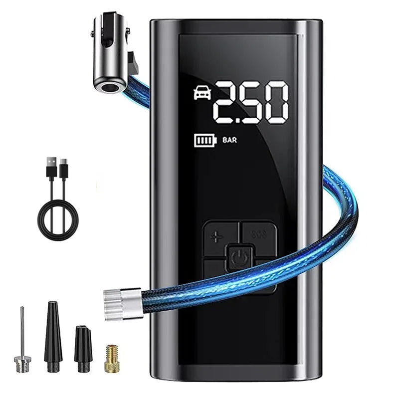 Car Wireless Air Pump Air Compressor Tire Ball Inflator Led Light Tire Inflator 150Psi Electric for Cars Motorcycles Bicycles sayaragear