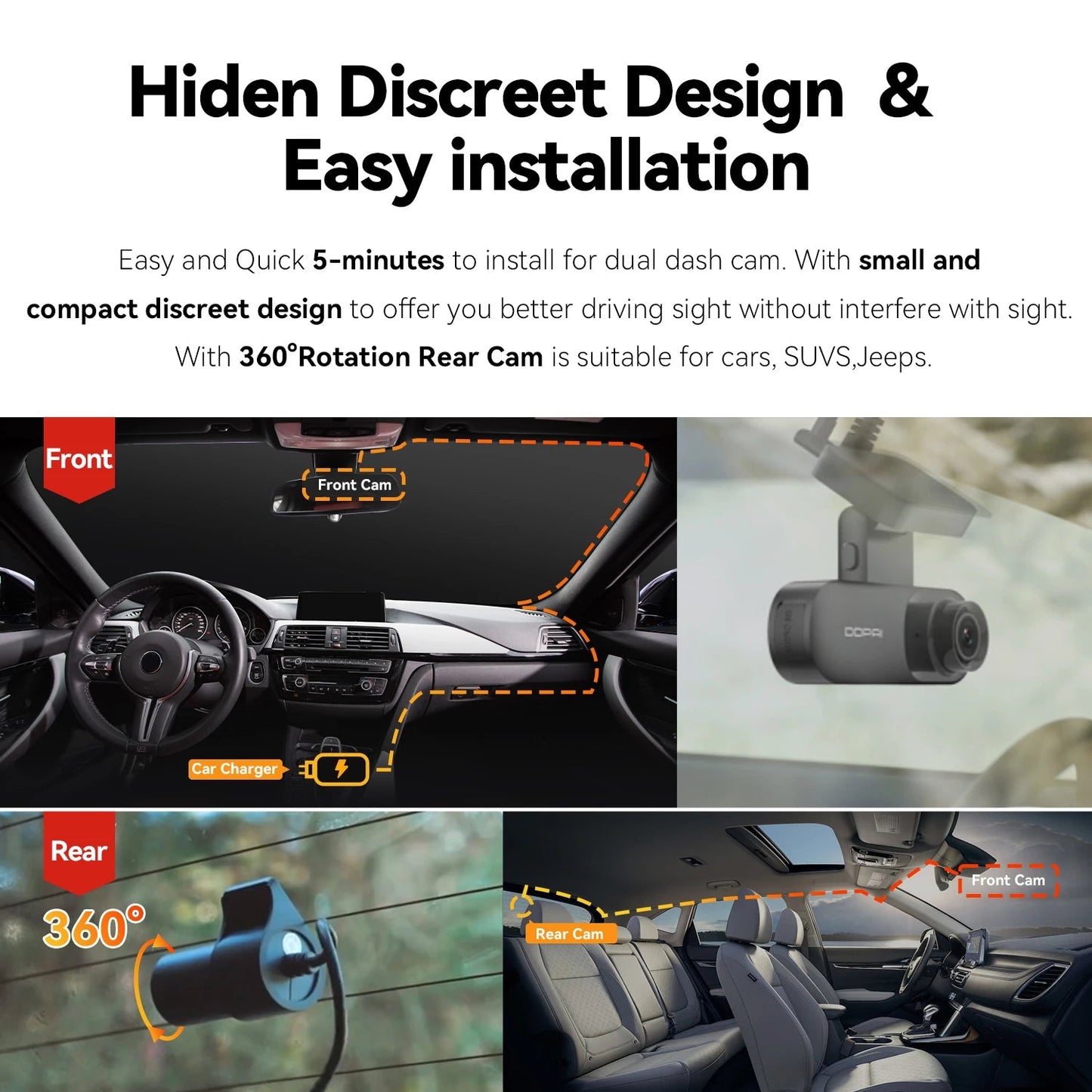 DDPAI Mola N3 Pro Dash Camera Driving Vehicle Cam Wifi Smart Connect Car Recorder 2.5K Car DVR Dash Camera sayaragear