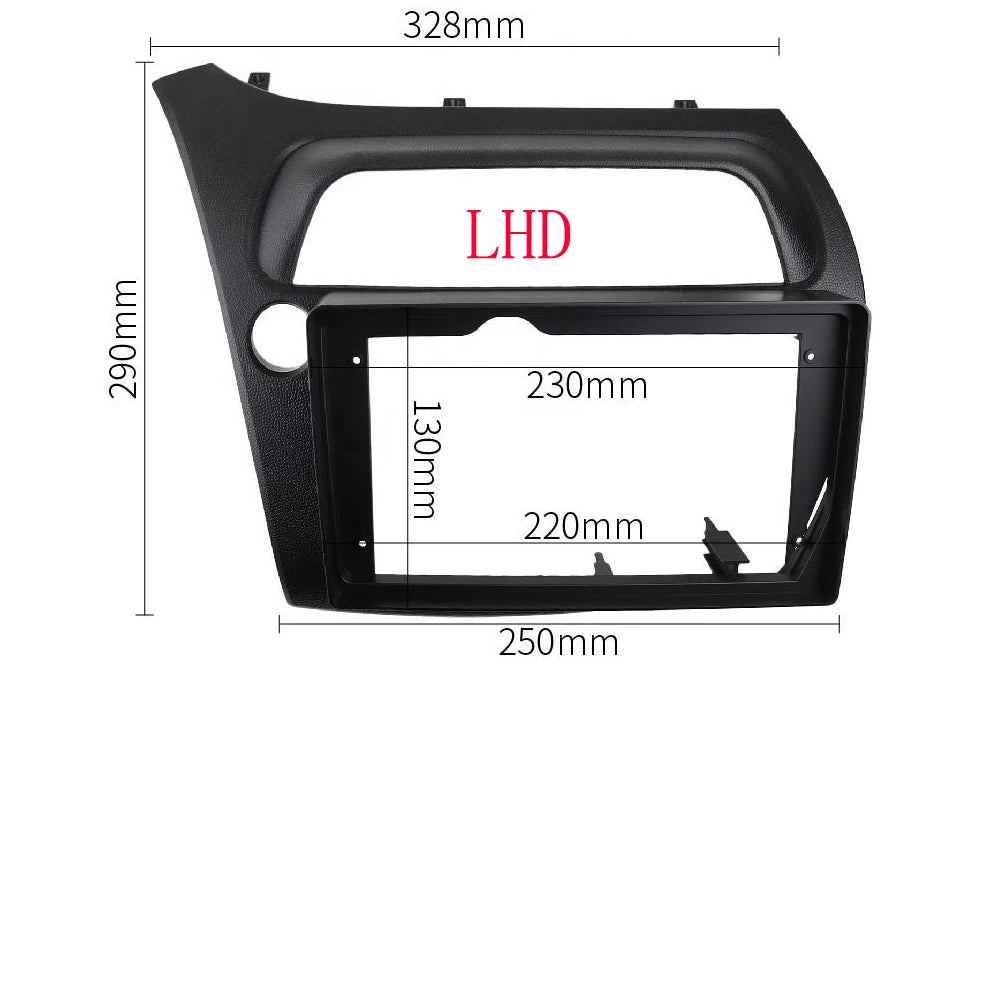 HAOCHEN 9 inch Car Radio Frame For HONDA Hatchback-Civic 2005-2011 LHD RHD Trim Panel Mount Kit Installation 2 Din Stereo sayaragear