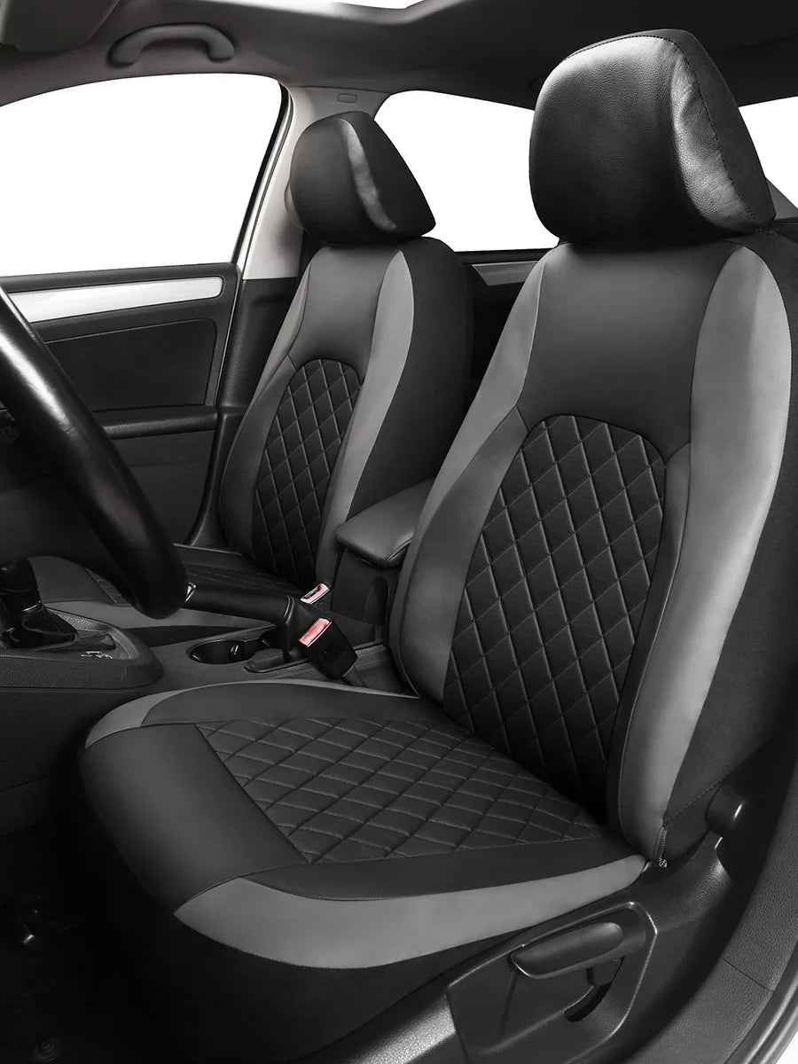 Universal Faux Leather Car Seat Covers Full Set – Includes Front Seats and Rear Bench, Fits Most SUVs and Trucks sayaragear