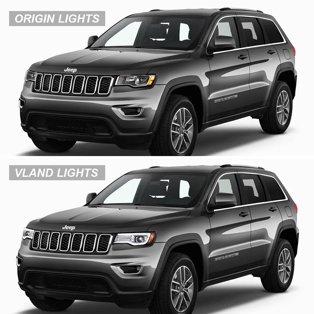 Vland 2014-2022 Grand Cherokee (WK2) LED Headlights With Startup Animation/ Blue DRL sayaragear