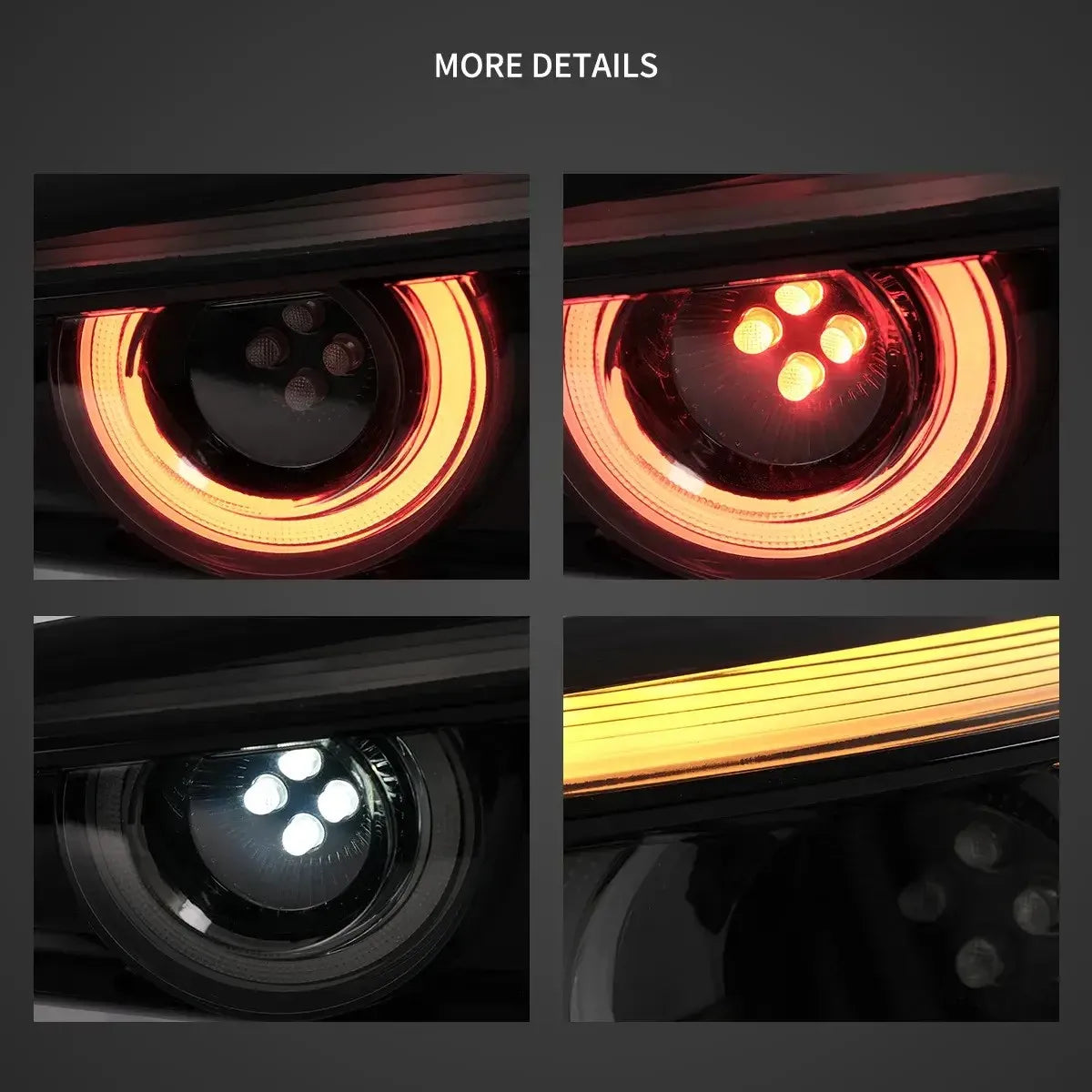 Vland 14-18 Mazda3 Axela 3rd Gen (BM, BN) Sedan LED Tail Lights With Dynamic Welcome Lighting Smoked sayaragear