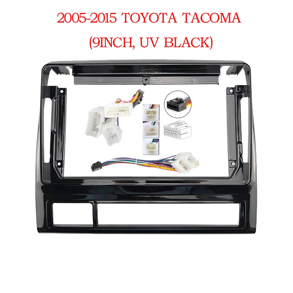 Car Radio Fascias Frame For Toyota Tacoma 2 Hilux USA 2005-2015 9 inch 2DIN Stereo Panel Harness Wire Power Cable Canbus Decoder sayaragear