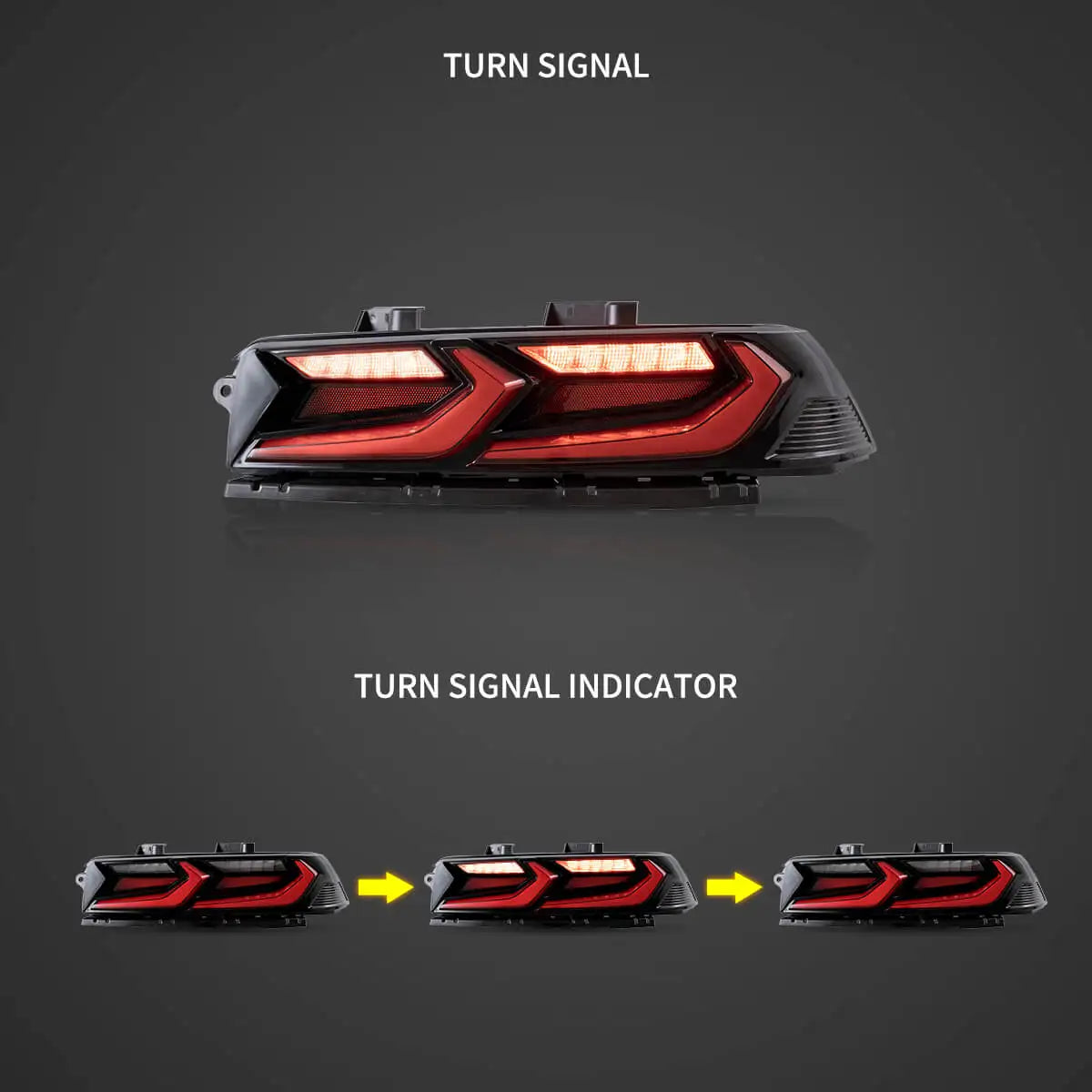 Vland 2014-2015 Camaro 5th Gen Facelift LED Tail Lights with Sequential Turn Signal Rear Lamp Assembly Upgrade sayaragear