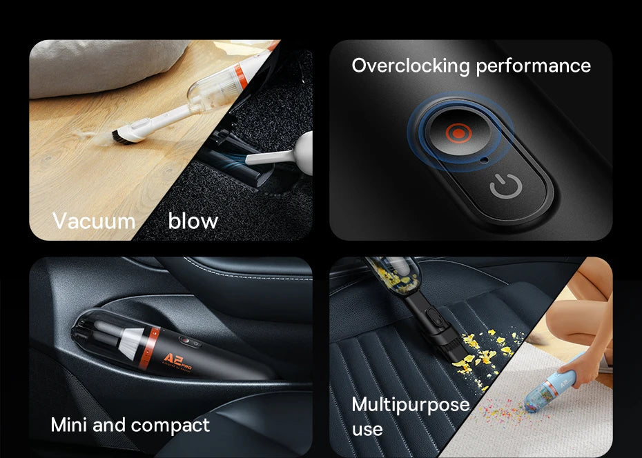 Baseus A2Pro Wireless Car Vacuum Cleaner 6000Pa Mini Air Blower Portable Handheld Vacuum Cleaner For Car Home Cleaning Accessory sayaragear