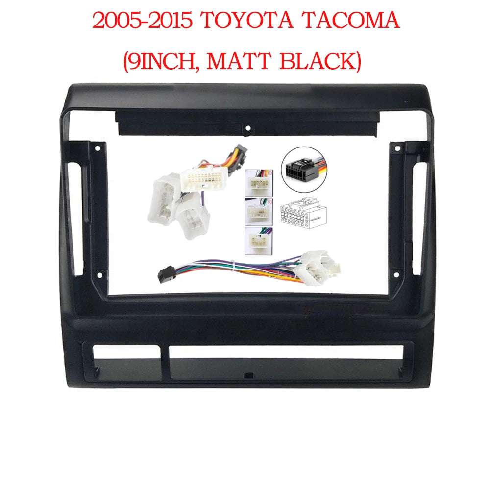 Car Radio Fascias Frame For Toyota Tacoma 2 Hilux USA 2005-2015 9 inch 2DIN Stereo Panel Harness Wire Power Cable Canbus Decoder sayaragear