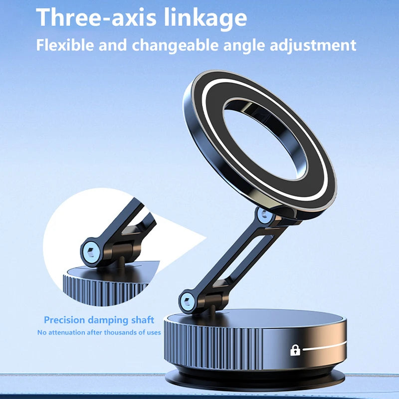New Super Strong Magnetic Phone Holder Foldable Design 360° Adjustable Vacuum Car Mount For Car Desk Bathroom Holder 2026 sayaragear