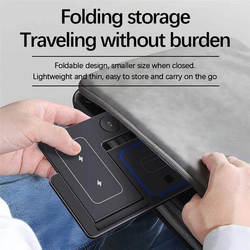3 in 1 Wireless Charger Stand Pad Foldable Fast Charging Station Dock For iPhone 17 16 15 14 13 12 11 X 8 Apple Watch Airpods sayaragear
