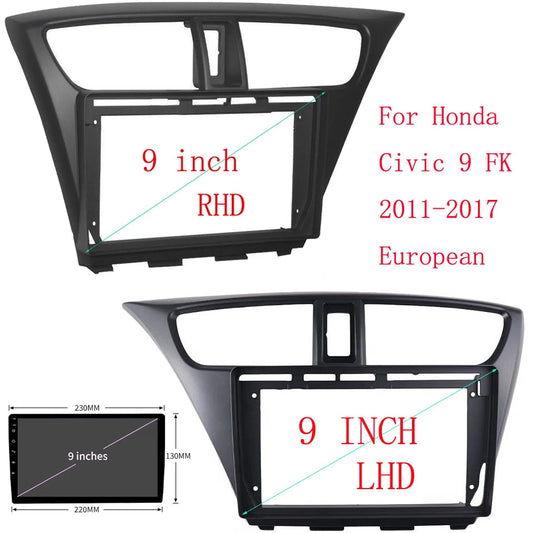 2 Din car dvd For Honda 2012 Civic 9inch Radio multimedia Android stereo Harness screen dashboard navigation cable adapter frame sayaragear