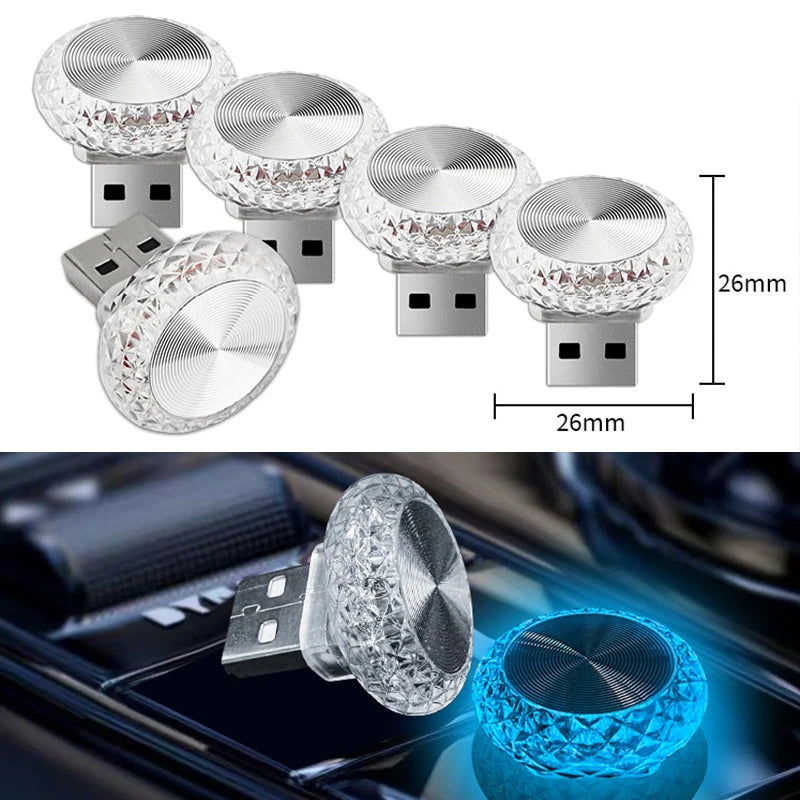 Car USB Ambient Light Mini LED Decorative Atmosphere Lamps for Auto Interior Environment Light Computer Portable Light Plug Play sayaragear