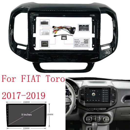 2 Din 9 Inch Car Radio Installation DVD GPS Mp5 ABS PC Plastic Fascia Plane Frame for FIAT Toro 2016-2019 Dash Kit sayaragear