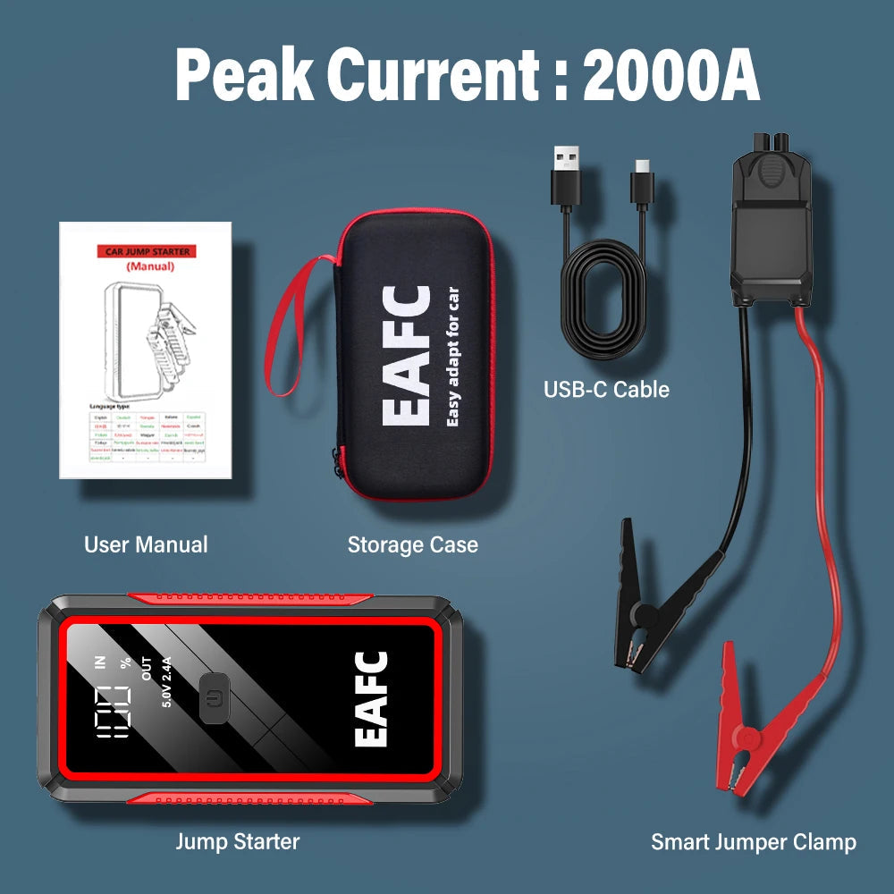 Power Bank 2000A/600A 12V Car Battery Jump Starter Portable Charger Petrol Diesel Auto Starting Device Booster Emergency Starter sayaragear