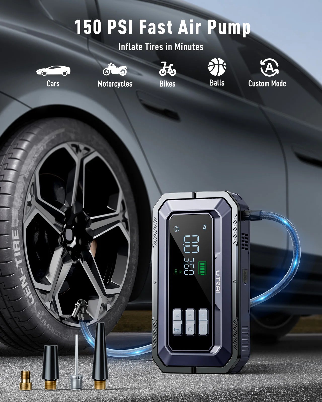 UTRAI All-in-One 7000A Car Jump Starter with Air Compressor &  OBD Diagnosis & Outdoor Camping Lights Emergency Boosters sayaragear