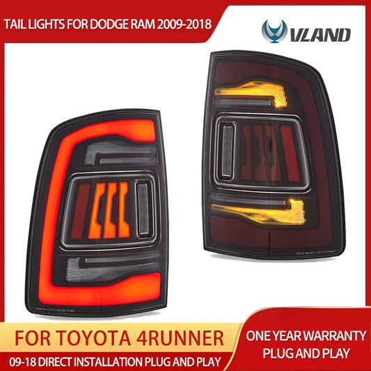 Vland 09-18 Ram 1500/2500/3500 LED Tail Lights Upgrade Assembly With Amber Turn Signal Lamp sayaragear