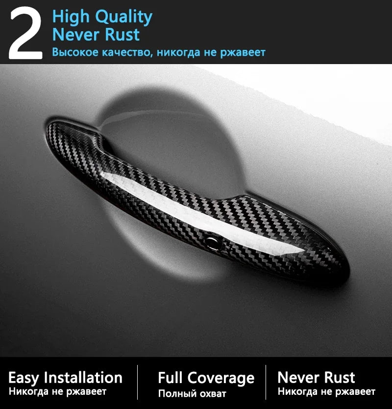 Black Carbon Fiber for Ford Focus 2 MK2 MK2.5 2004 2005 2006 2007 2009 2010 Door Handle Cover Sticker DecorationsCar Accessories sayaragear