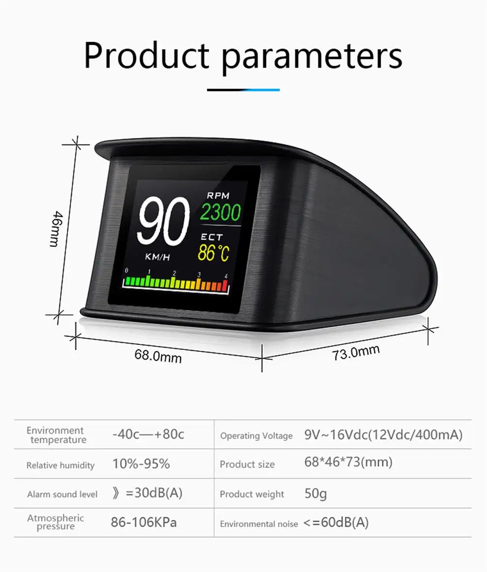 NEW Multi-function Full LCD Instrument OBD+GPS Dual System Car OBD2 GPS HUD Head Up Smart Digital Speedometer with Tester Alarm sayaragear