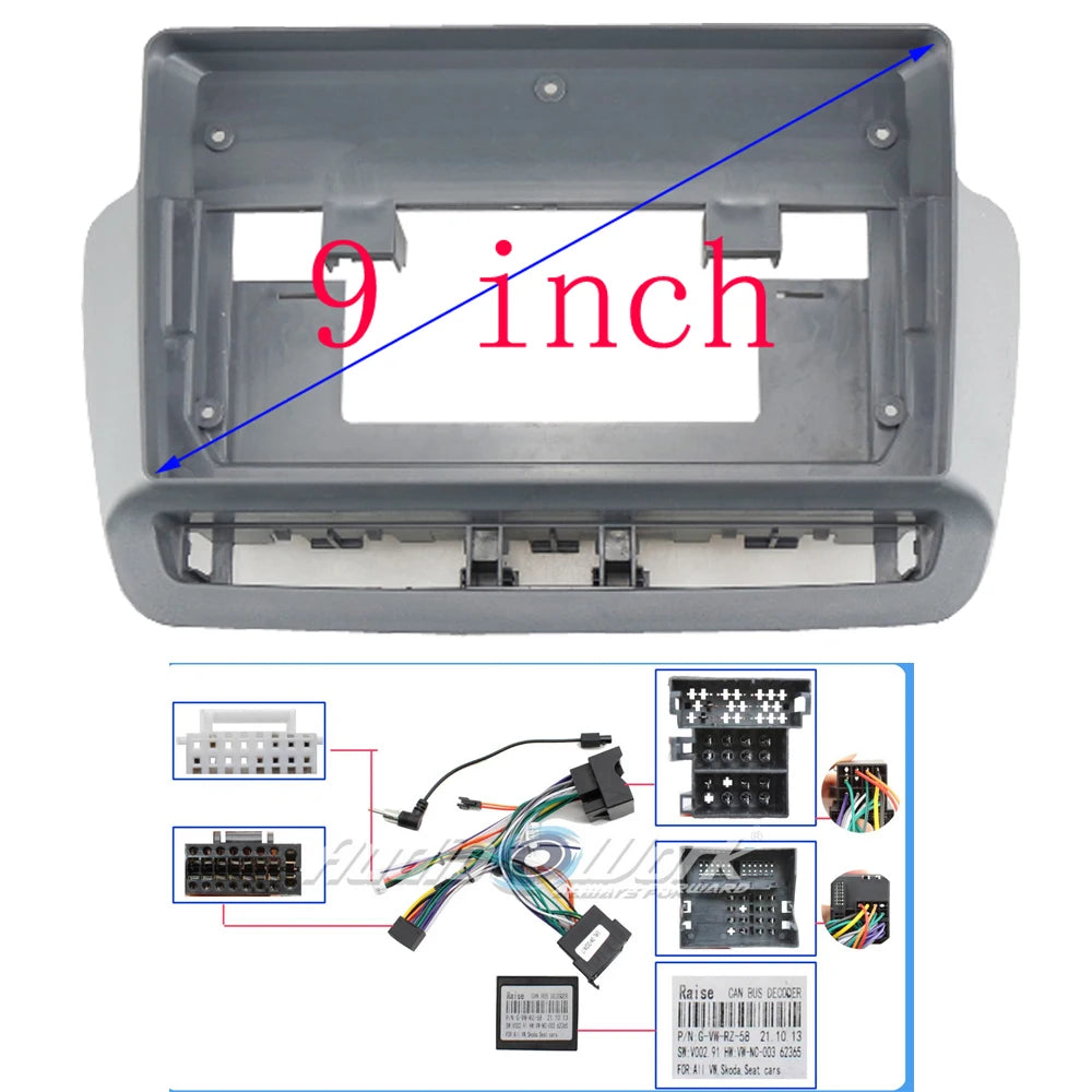 1DIN 9 Inch Car Frame Fascia Adapter Canbus Box Android Radio Dash Fitting Panel Kit For Seat Ibiza 2012-2015 sayaragear