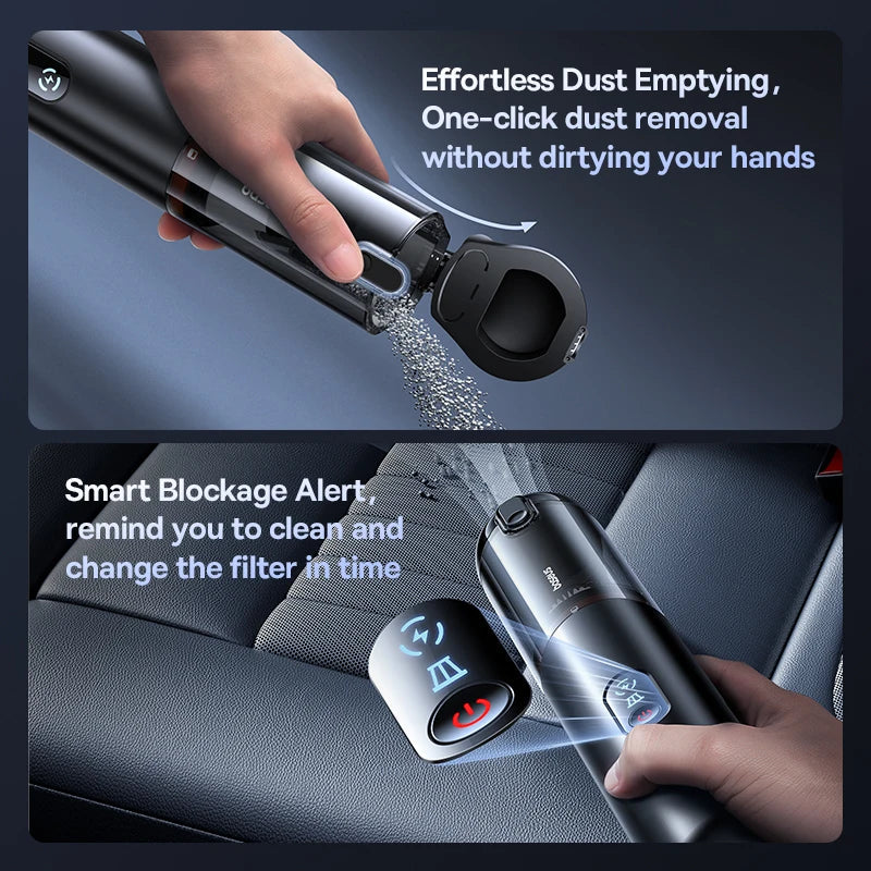 Baseus A5 Air Car Vacuum Cleaner 2-in-1 Powerful Wireless Cleaner Strong Suction Handheld Car Cleaning Portable Home Appliance sayaragear