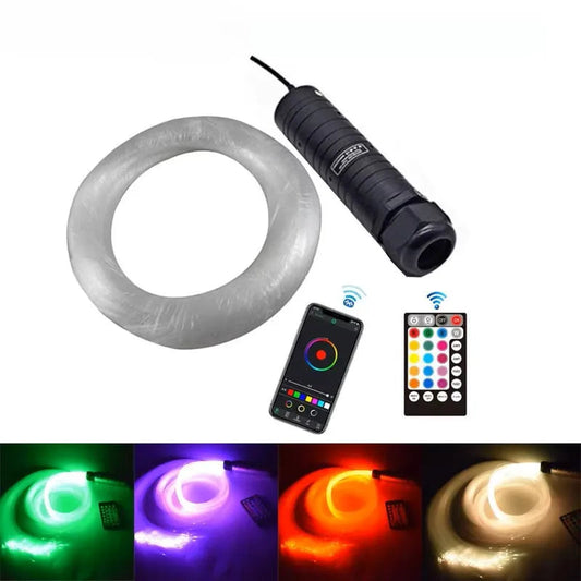 LED Fiber Optic Car Light DC12V 6W RGB Car Roof Star Lights RF Remote Control with PMMA Optical Fiber Cable For Ceiling Lighting sayaragear