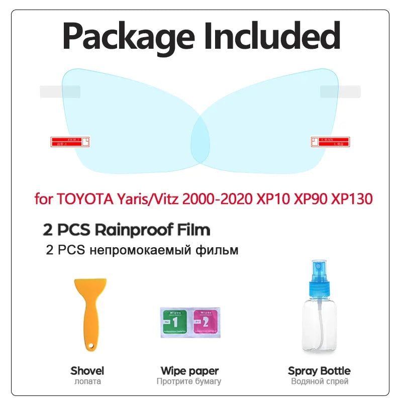 Full Cover Anti Fog Rainproof Film Rearview for Toyota Yaris Vitz 2000~2019 XP10 XP90 XP130 10 90 130 Car Stickers Accessories sayaragear