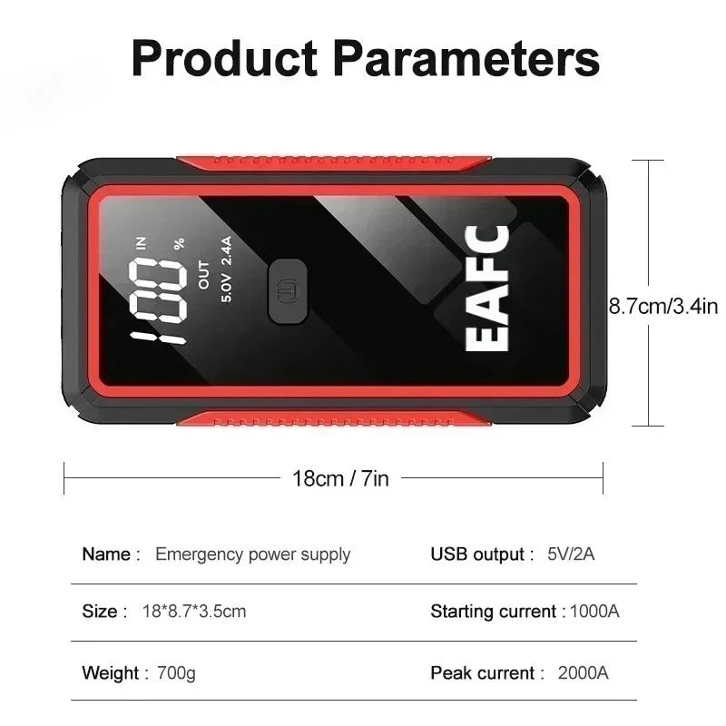 4000A/2000A/600A Portable Car Jump Starter PowerBank Booster Charger 12V Starting Device Petrol Diesel Car Booster JumpStarter sayaragear