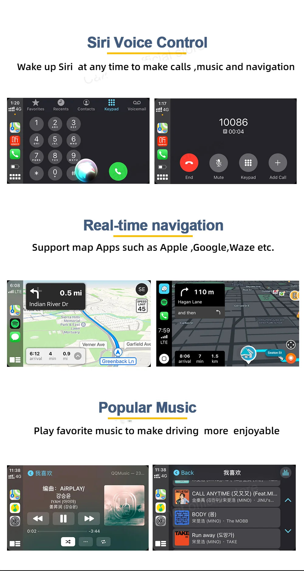 Carlinkit Wireless CarPlay Activator & Android Auto Wired USB Dongle AI Box for Android Radio Unit Bluetooth Charger Mirrorlink sayaragear