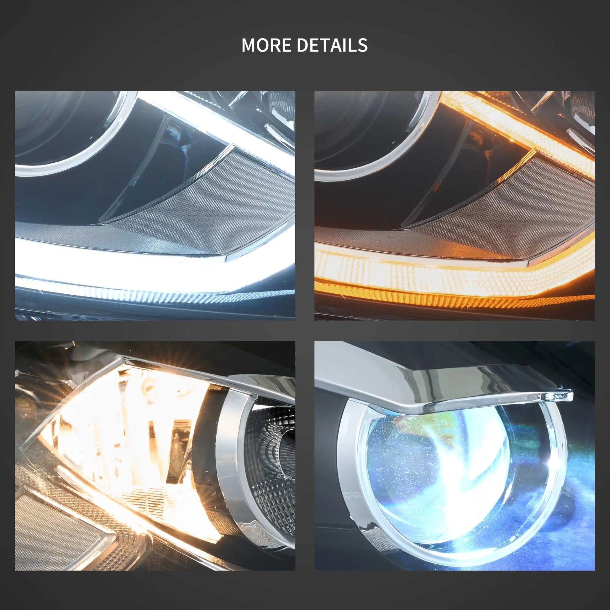VLAND 2009-2014 Scirocco LED Projector Headlights With Start-up Animation sayaragear