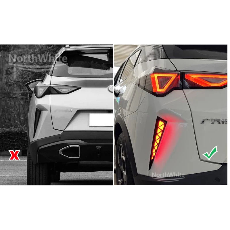 LED Rear Bumper Reflector Light For GAC GS3 2023-2024 Fog Lamp Brake Light Dynamic Turn Rear Fog Lamp Bumper Light sayaragear