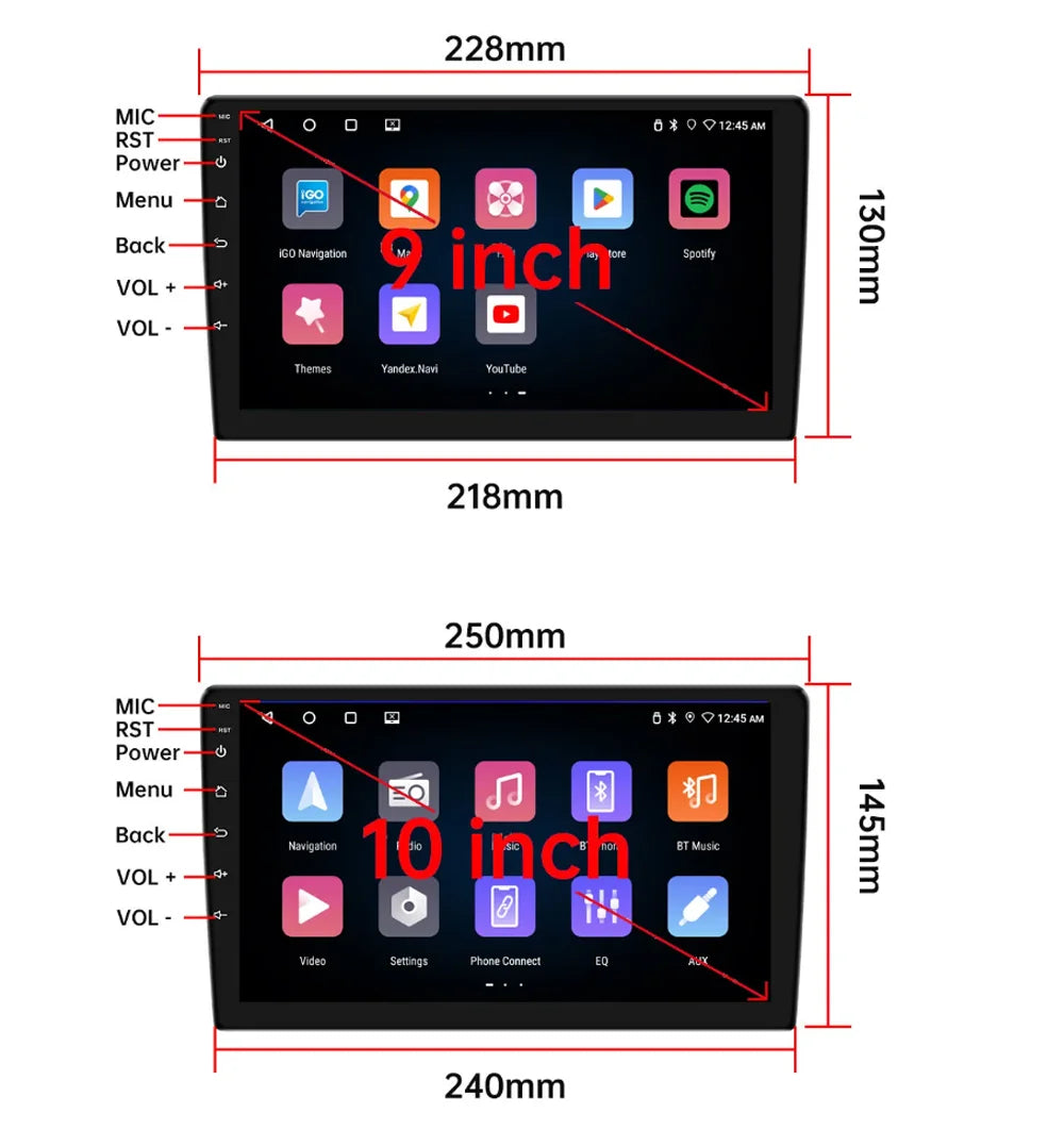 7/9/10 inch Universal Android 13 Car Radio 32G/64G Autoradio android 2 Din car radio GPS BT Central Multimedia Smart car systems sayaragear