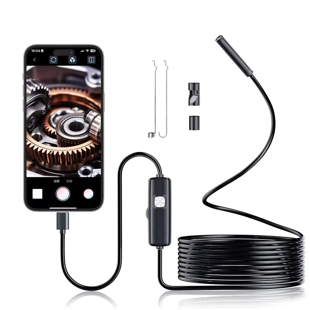 5.5/7.0MM Type-C Endoscope Camera IP67 Waterproof with 6 Adjustable LEDs USB Android Flexible Inspection Borescope for Phone PC sayaragear