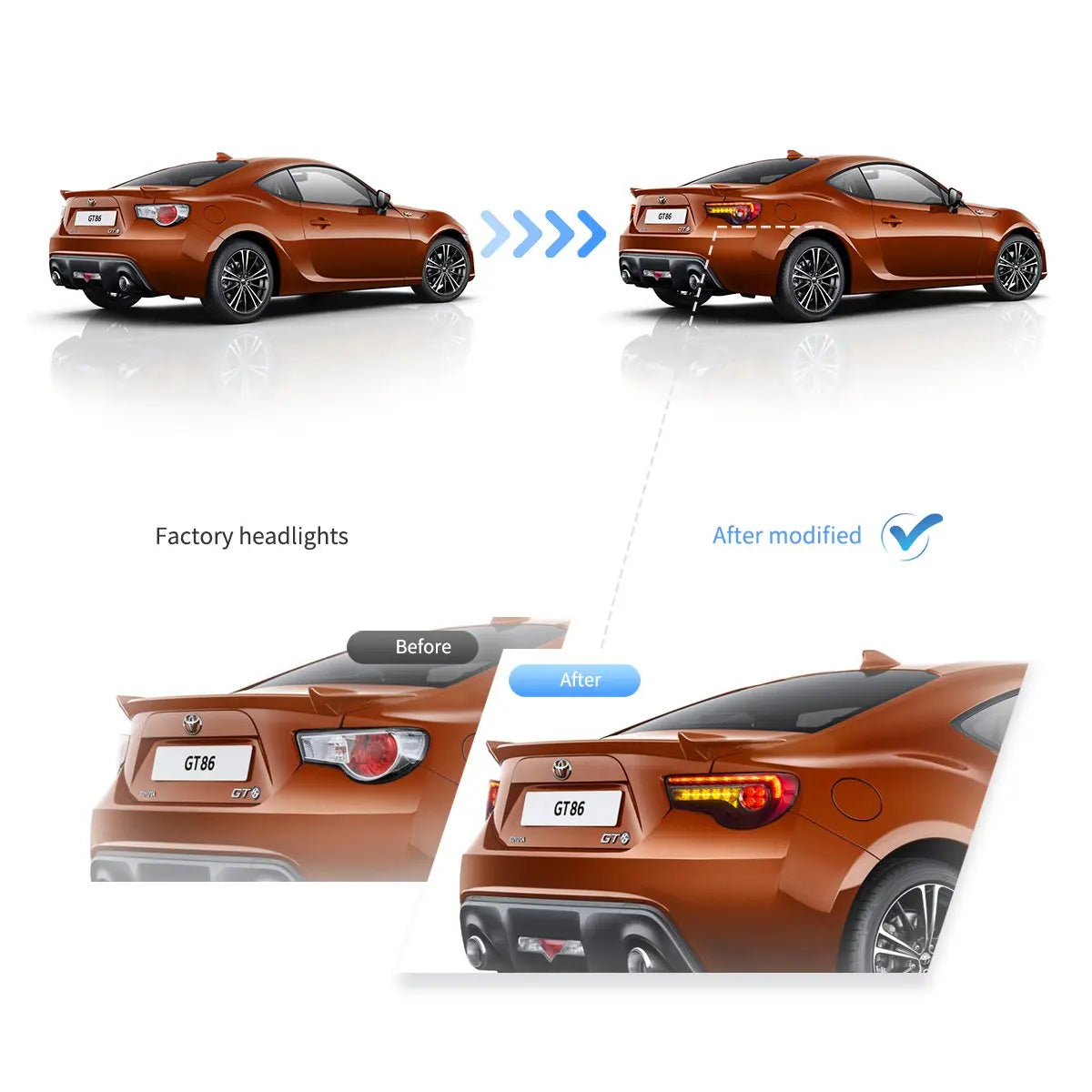 Vland 2012-2021 FR-S / BRZ / GT86 1st Gen (ZN6/ZC6) LED Tail Lights With Sequential Turn Signal sayaragear
