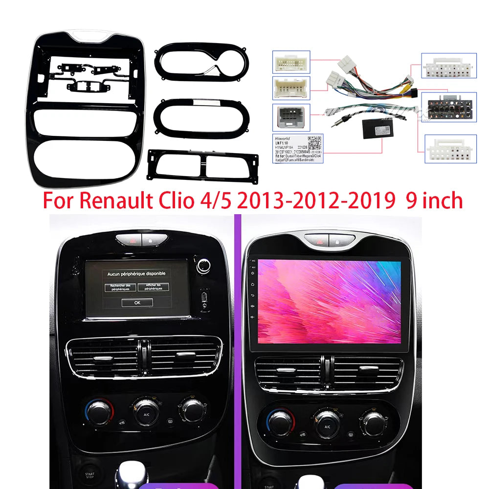9 Inch Frame Auto Radio Fascia For Renault Clio 4/5 2013-2012-2019 Multimedia player Frame Dashboard Bezel sayaragear