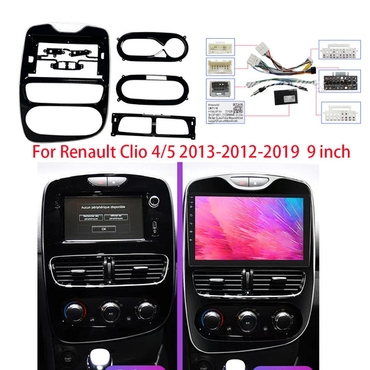 9 Inch Frame Auto Radio Fascia For Renault Clio 4/5 2013-2012-2019 Multimedia player Frame Dashboard Bezel sayaragear