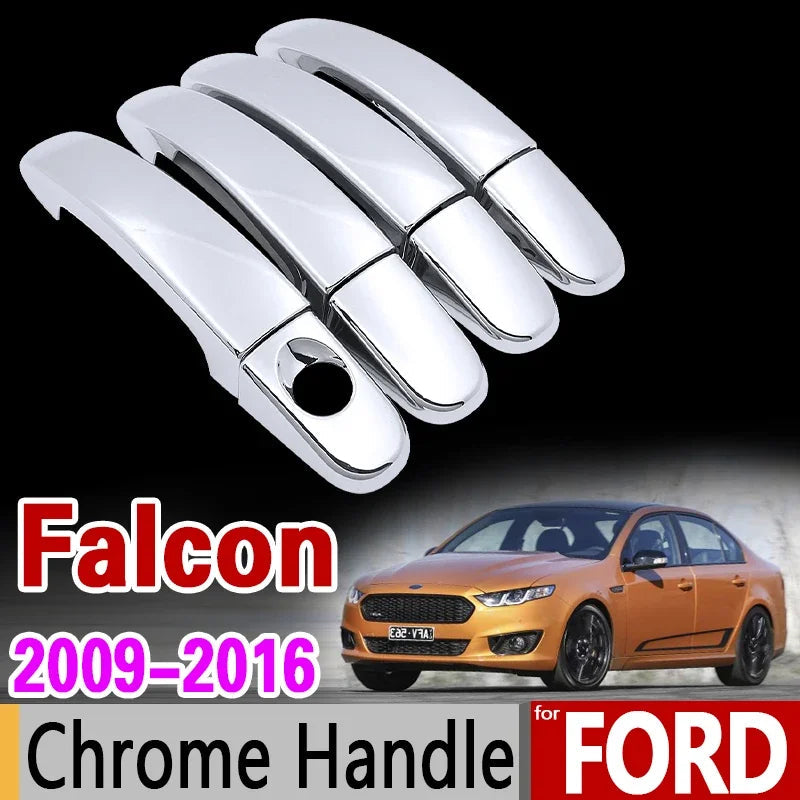 For Ford Falcon FG 2009-2016 Chrome Handle Cover Trim Set FGX G6E XR6 XR8 XT Car Accessories Stickers Car Styling 2010 2011 2015 sayaragear