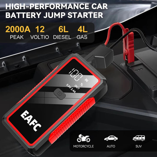 EAFC Jump Starter Power Bank 12V Booster for Car Start 2000A 1000A Battery Quick Charger Portable Auto Starting Device Powerbank sayaragear
