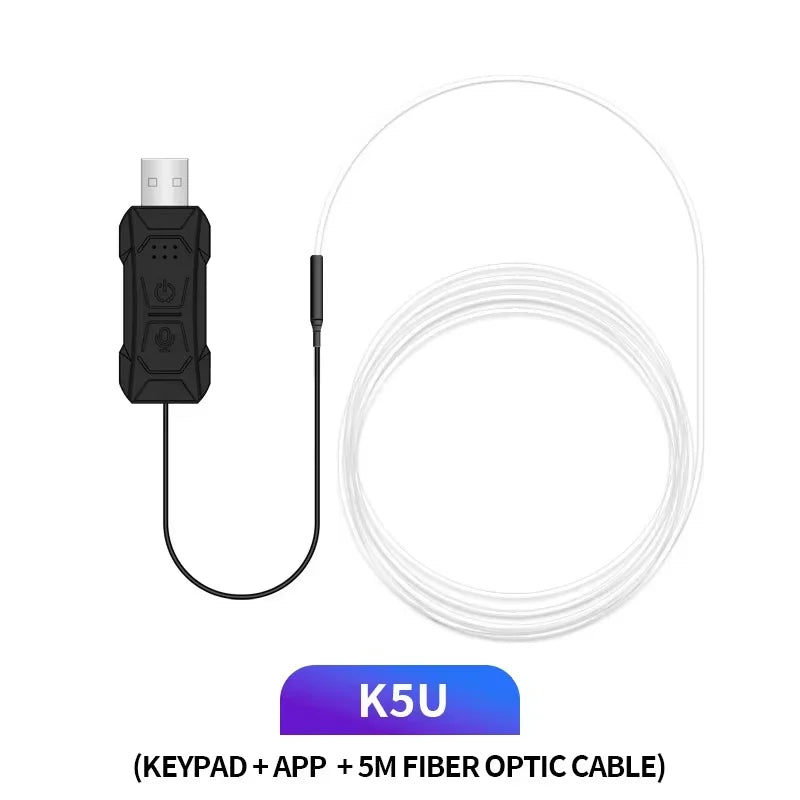 1/2/3/4/5M Car Interior RGB LED Light Strip Ambient Neon Invisible Light USB Fiber Optic Atmosphere Lamp Support APP Control sayaragear