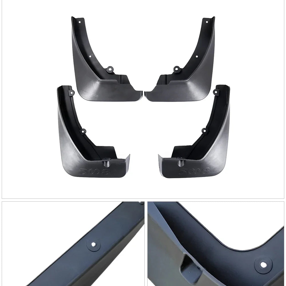 4 PCS Front Rear Car Mudflap for Peugeot 5008 2017 2018 2019 Fender Mud Guard Flap Splash Flaps Mudguards Accessories 2nd 2 Gen sayaragear