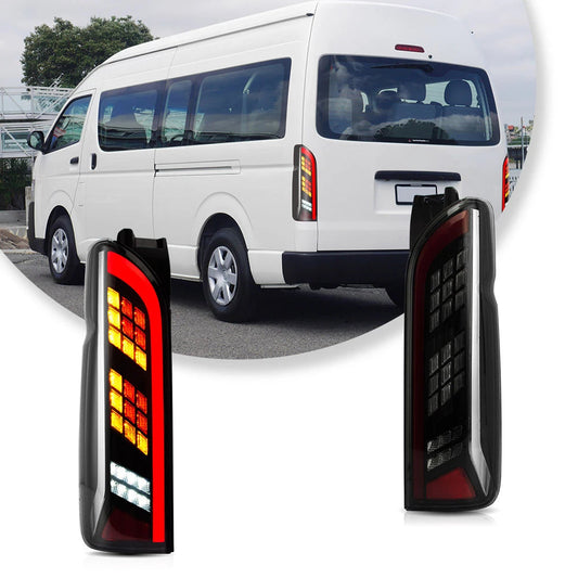 Vland 04-19 Hiace 5th Gen (H200) LED Tail Lights With Sequential Turn Signal Clear sayaragear