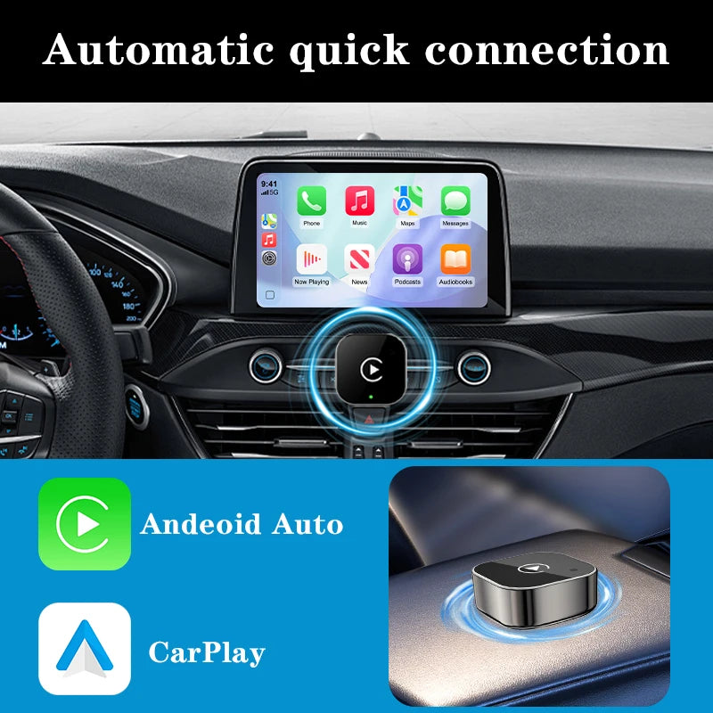 2 IN 1 Wireless Carplay Adapter, Converts Wired to Wireless carplay Adapter for iPhone, Wireless Control Plug & Play Carplay sayaragear