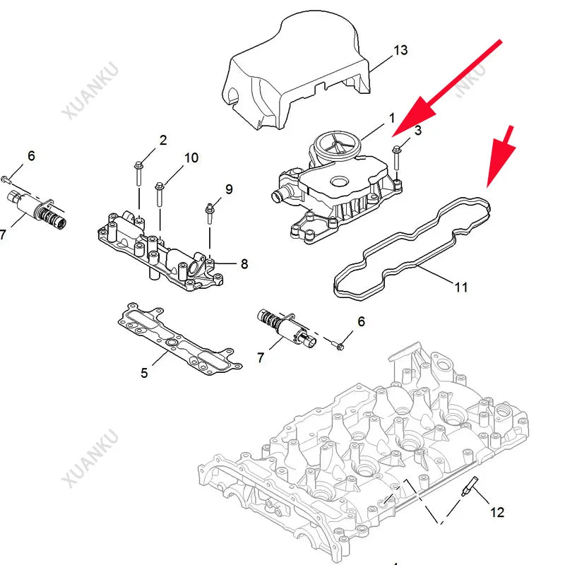 For SAIC MG RX8 RX5 950 MGHS GS Maxus G10 D90 Oil and gas separator assembly waste gas valve exhaust pipe original 10063519 sayaragear